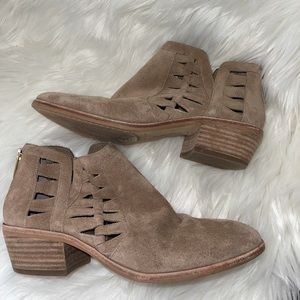 Vince Camuto tan ankle booties.